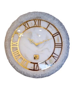 Zegar zdobiony kwarcem, 43 cm